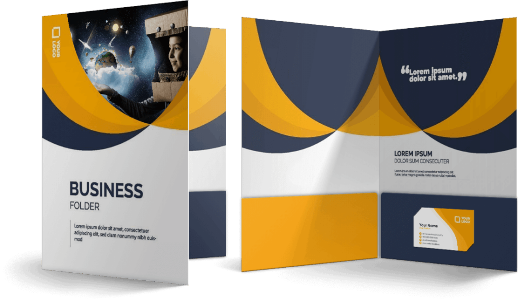 Custom printed presentation folders print three kelowna